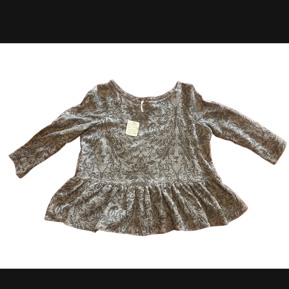 Free People baby doll top gray size Xs